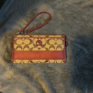 Red and beige wallet